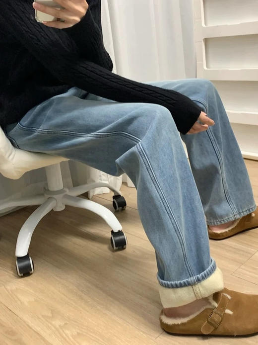 加绒窄版直筒裤 商品图4