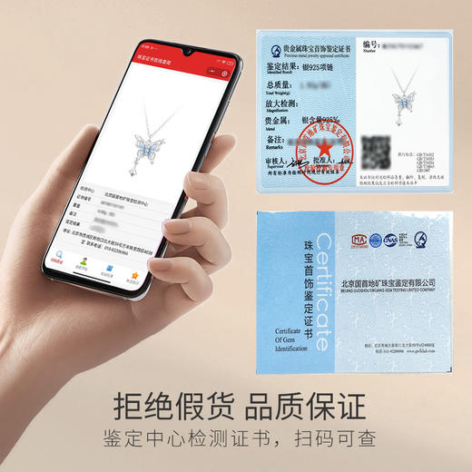 Winy s925银星坠蓝蝶项链送女朋友/老婆/闺蜜生日节日礼物 商品图1