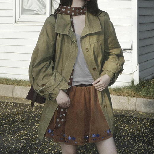 裁缝学苑AH87工装风衣中长款外套纸样女装新款百搭翻领上衣样板 商品图5