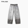 PINLI品立2025秋季新款男士宽松美式高街破洞直筒休闲牛仔长裤潮GD253116139 商品缩略图3