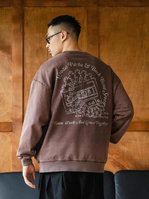 GYOZA PASTA/GP25AW-C058/拼接圆领套头卫衣 商品图4