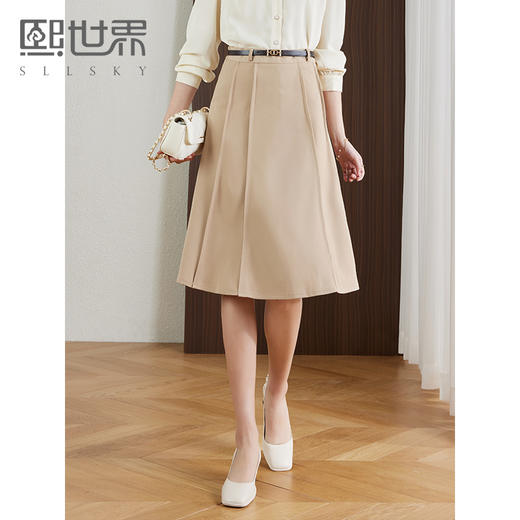 【年终特卖】熙世界优雅时尚气质职场中长款半裙女早秋季通勤半身裙 商品图0