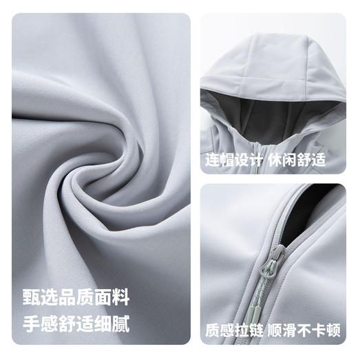 圣得西情侣款修身连帽夹克2025秋冬季新款华夫格暖绒内里加绒外套 商品图5