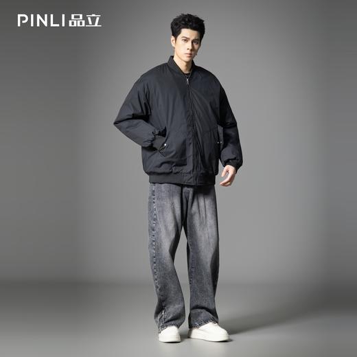 PINLI品立2025冬季新款男士宽松抗皱棒球领短款棉服棉衣茄克外套GD253105165 商品图1