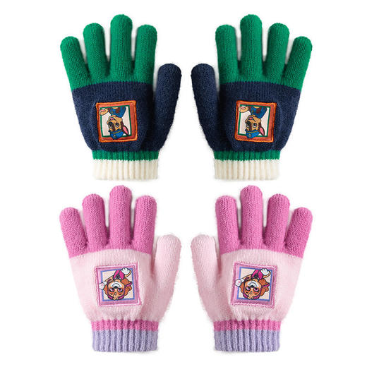 汪汪队儿童五指手套秋冬男童手套女童保暖手套2024新款毛线手套 商品图4