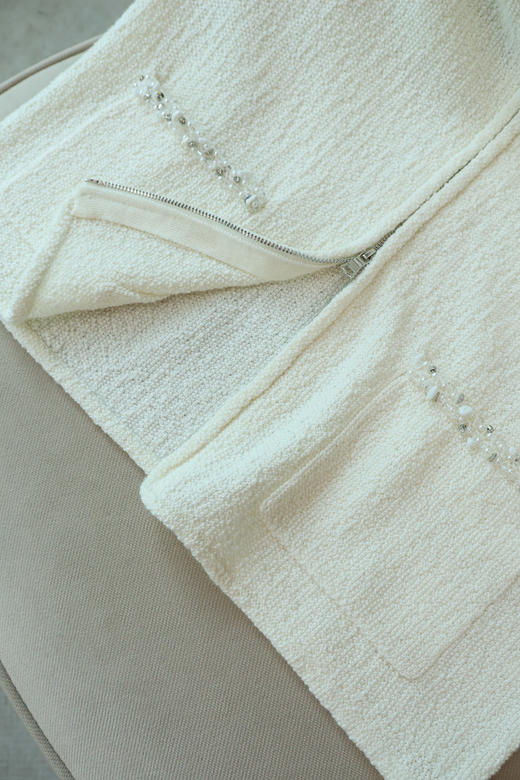 椰椰奶糖|法式温柔钉珠羊毛开衫 商品图3