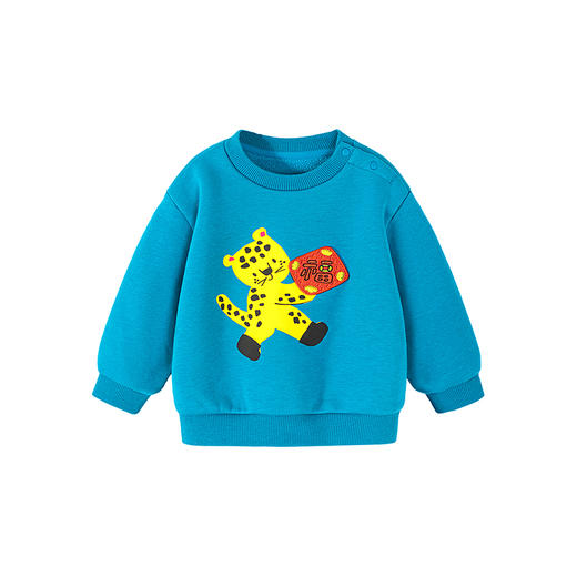 迷你巴拉巴拉男女童宝宝卫衣内里加绒萌趣2025冬新年不易变形上衣 商品图4