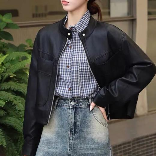 格桑米Gesamy仿小羊皮皮衣 | 松H型小短款版型，一件穿出柔酷大女主 商品图2