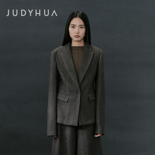 JUDYHUA 凝望系列格纹收腰西装外套 商品图0