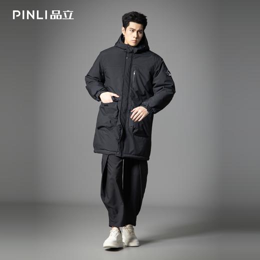 PINLI品立2025冬季新款工装大口袋长款棉衣男士宽松连帽棉服外套GD253105168 商品图1