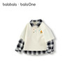 巴拉巴拉童装男童卫衣格纹拼接假两件长袖上衣2025新款秋装学院风 商品缩略图4