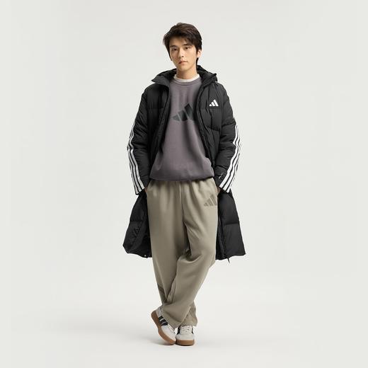 Adidas阿迪达斯LONG DOWN JACKET 男子三条纹羽绒服 拒水防风保暖长款连帽600蓬鸭绒KC2498 商品图3