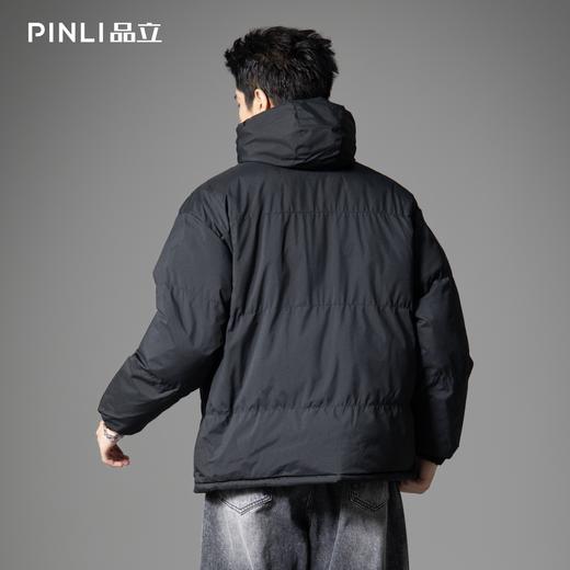PINLI品立2025冬季新款宽松连帽黑色棉衣外套男潮牌百搭休闲棉服GD253105166 商品图2