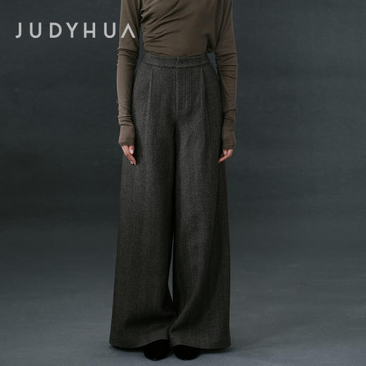 JUDYHUA 凝望系列羊毛直筒裤 商品图0