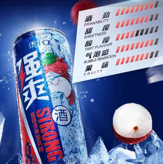 【鸡尾酒】锐澳RIO 强爽鸡尾酒荔枝伏特加风味8度 500ml/罐 商品图0