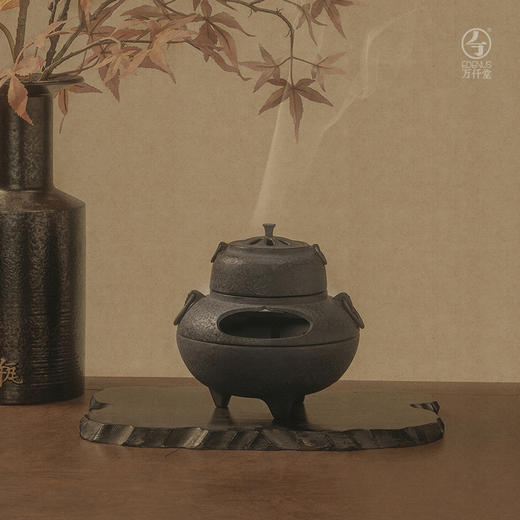 万仟堂雅士茶釜·烧水炉熟铁多功能香薰炉 商品图11