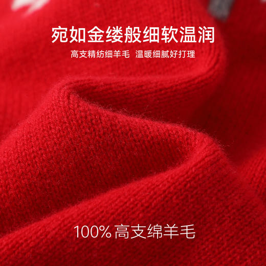 【英氏】【100%绵羊毛】女童冬款保暖羊毛衫毛衣拜年服 商品图5