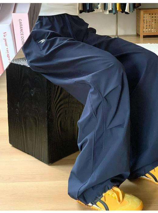 现货【YW】无忧购美式加绒工装阔腿裤女秋冬高腰显瘦宽松慵懒风刺绣运动裤2538（截单后3-5天发货） 商品图3