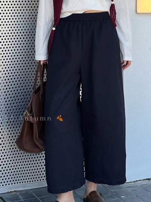 双十一特卖！！B017高品质裤脚花边秋季新款显瘦九分裤-喜出 商品图1