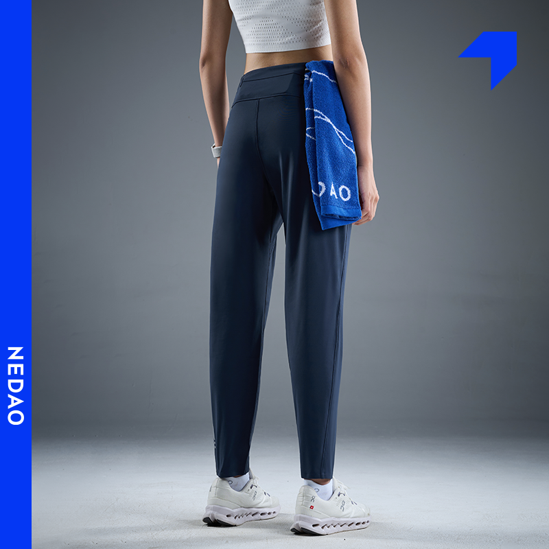 NEDAO内道新品拉毛保暖高弹跑步长裤3.0女款跑步训练宽松腰包跑步长裤