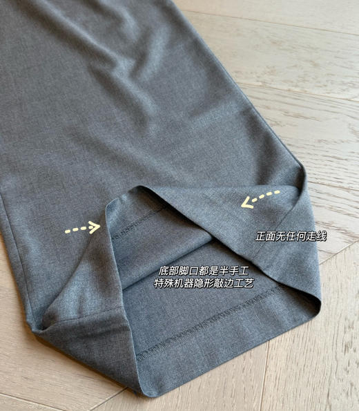 原厂ann 厚款翻腰阔腿裤精纺羊毛直筒裤103010 商品图8