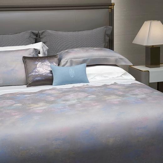 【whinny/惠谊】现代中式 埃及长绒棉进口全棉贡缎提花四件套 观霞 商品图1