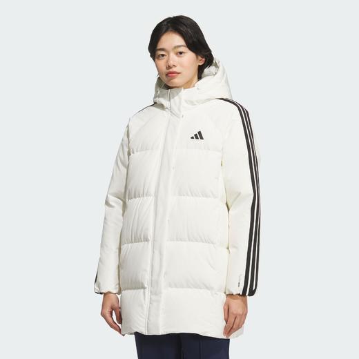 Adidas阿迪达斯MID LENGTH DOWN JACKET 女子中长款三条纹羽绒服600蓬鸭绒KC2485 商品图0