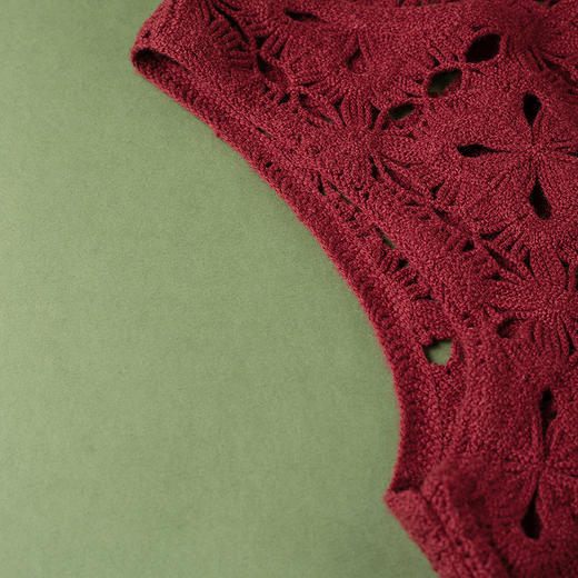 【林栖设计小店】（现货）镂空毛织马夹多色优雅百搭肌理感2025秋冬新款无袖上衣女G1954258 商品图5