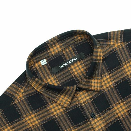 Marco Azzali 黄色格子长袖衬衫 CC55197B8 商品图2