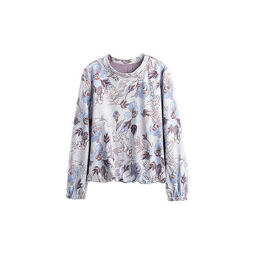 绽放741朵/纯棉毛圈布印花圆领正常肩长袖双层卫衣2025冬新款上衣 商品图4