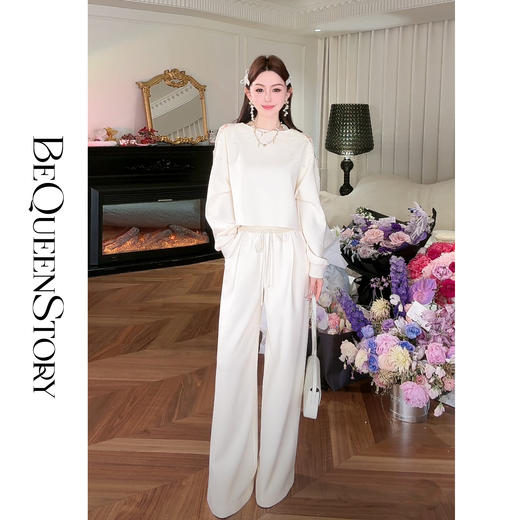 余潇潇【香草冰淇淋】空气层镂空卫衣&连帽外套&阔腿裤 商品图4