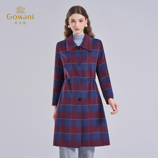 乔万尼新品绵羊毛大衣格纹设计重磅面料EI4A532 商品图2