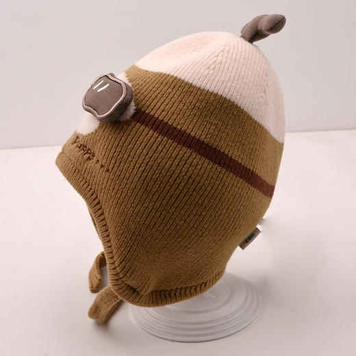 棉果果冬季新品男童可爱卡通护耳毛线帽飞行员护耳帽M404400500112 商品图1