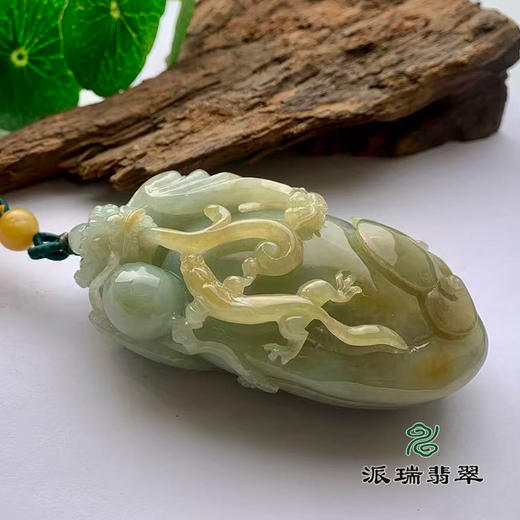 派瑞翡翠 翡翠手把件 糯种 皇家绿 商品图2