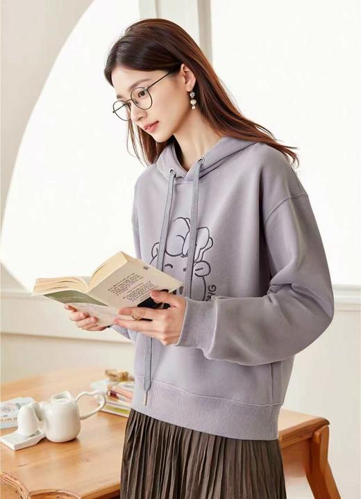 【卫衣系列】95%棉-刺绣工艺连帽可爱猫宽松卫衣-喜出 商品图2