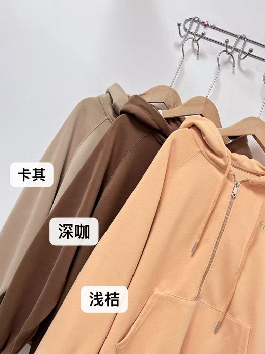 【卫衣系列】工艺系列-刺绣小标95%棉半拉链连帽卫衣-喜出 商品图3