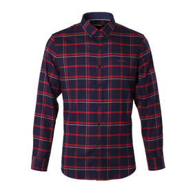 Marco Azzali 红蓝格子长袖衬衫 CC55195B9