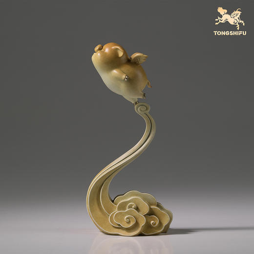 铜师傅《飞翔小猪》客厅桌面铜猪摆件 家居装饰工艺品 乔迁礼物 商品图1