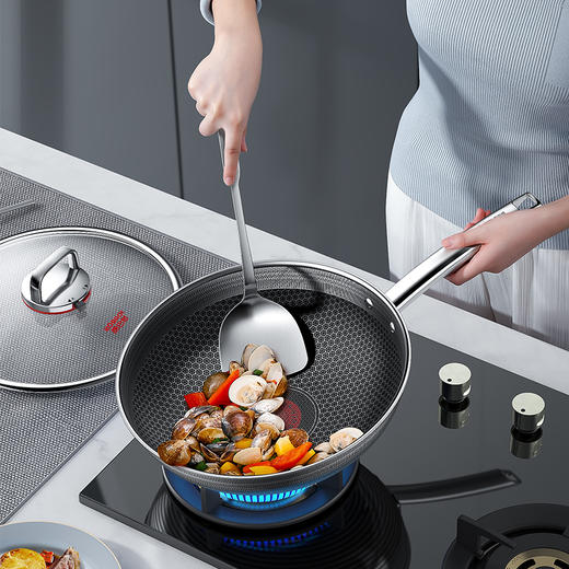 康巴赫炒锅六代红点炒锅不锈钢32cm 商品图12