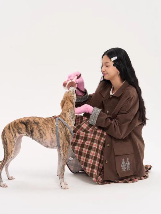 heris/H53111/毛呢贴布刺绣夹棉可拆卸内胆外套 商品图3