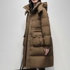 2025新款90%白鸭绒羽绒服女 中长款过膝连帽羽绒服HY-08 商品缩略图2