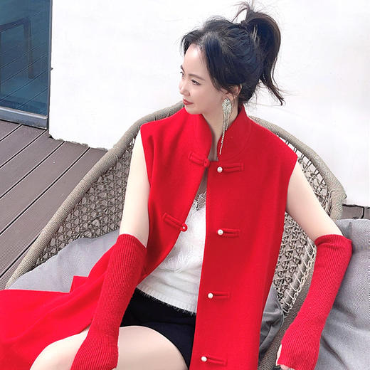 ST.SANLI【定制系列】新中式立领盘扣马甲GA122D25 商品图2