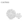 GAONAS  白月光 时尚玫瑰设计白开口戒11657JW 商品缩略图0