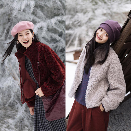 特绽放759朵/“拥抱”羊羔毛·羊羔毛绒感立领拉链短外套加厚上衣 商品图0