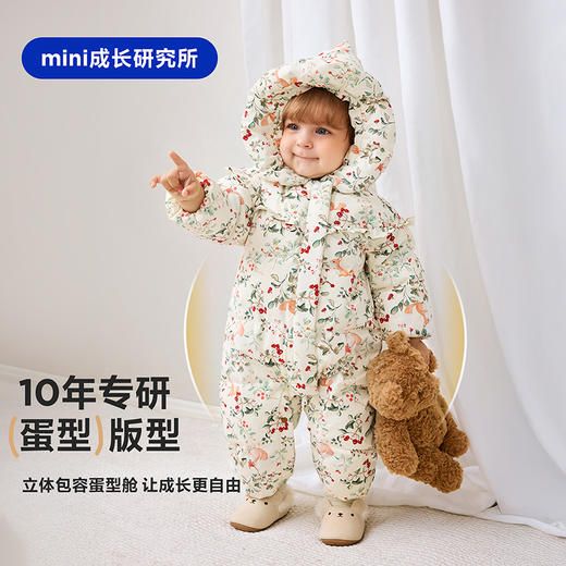 [真心绒]迷你巴拉女童三防羽绒连体衣宝宝婴儿鹅绒爬服2025冬新款 商品图4