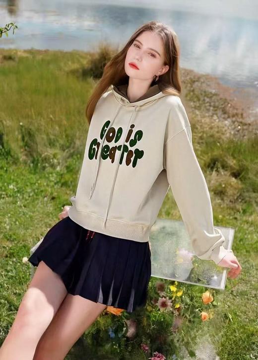 【卫衣系列】工艺系列-毛巾绣撞色帽字母连帽卫衣-喜出 商品图2