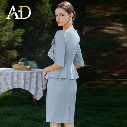 AD空姐制服职业套装高端粉色连衣裙女2024新款名媛范假两件西装裙 商品图4