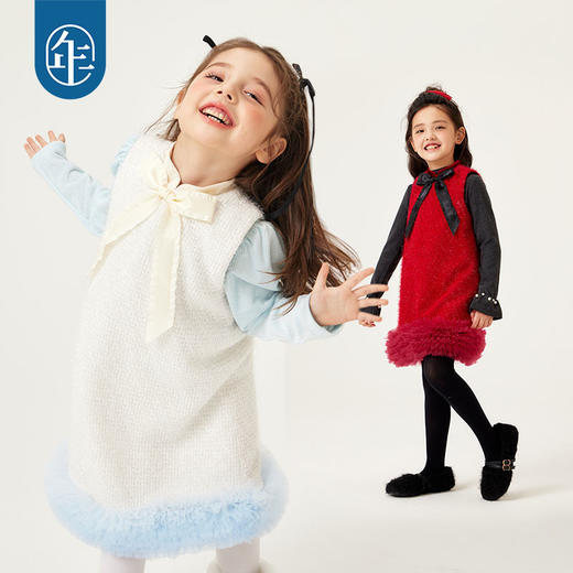 年衣童装冬季新款中式背心裙加厚宝宝新年拜年甜甜蜜蜜连衣裙 商品图2