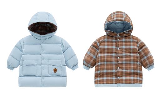 拉比i5童衣类-4自然羽绒双面穿连帽中褛LYDC1031035 商品图0