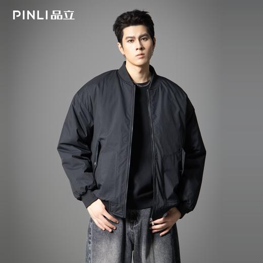 PINLI品立2025冬季新款男士宽松抗皱棒球领短款棉服棉衣茄克外套GD253105165 商品图0